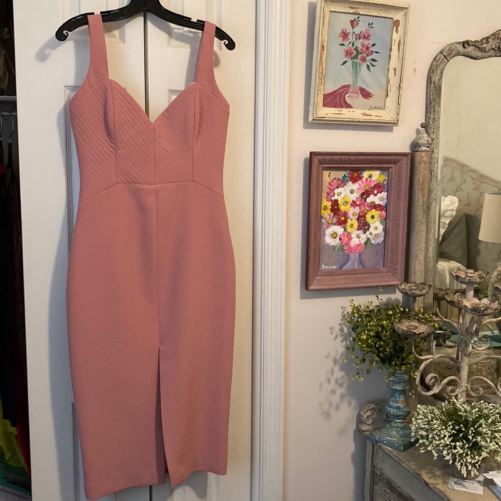 Nicholas Brand New With Tags Rose Crepe Quilted Bra Dress